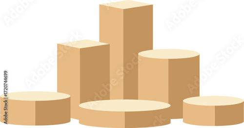 Product display podiums for showcasing items in studio shot editable vector