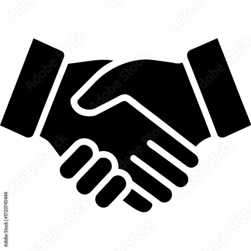 Handshake Vector Agreement, Collaboration and Business Deal Black Icon