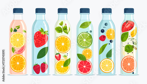 Refreshing Fruit Infused Water Bottles A Summer Collection