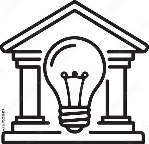 Inspiring financial institution logo with bright bulb, representing innovation and smart investment, originally a scalable vector graphic for versatile use
