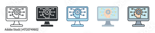 Cognitive Computing Icon Set Multiple Style Collection