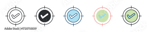 Accuracy Icon Set Multiple Style Collection
