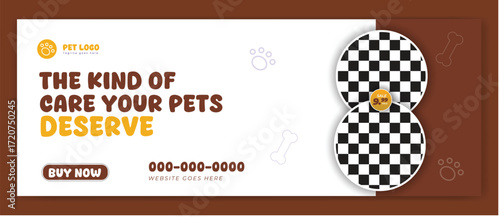 Pet care and shop  premium vector Facebook cover and banner Template Design