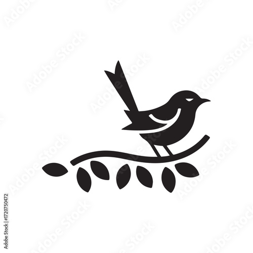 Elegant Avian Symbol for Logo or Branding