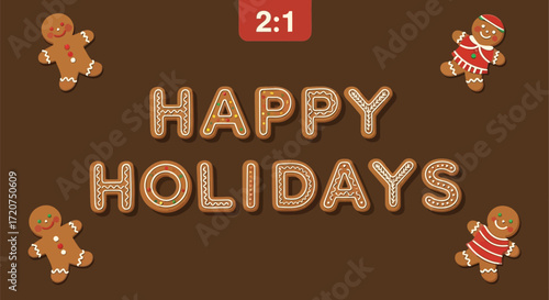 Happy holidays gingerbread cookies festive season christmas celebration