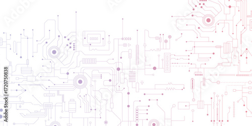 Circuit technology background with hi-tech digital data connection system and computer electronic design