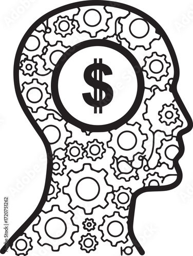 Unlock your financial mind for business success, visualize wealth and prosperity with strategic thinking, a symbol of earning potential and ingenious solutions