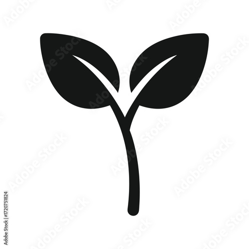 Simple sprout icon growth seedling plant new life organic eco growth concept vector