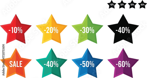Sale discount star vector graphic promotion marketing offer design
