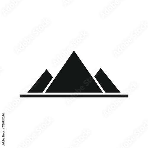 Geometric pyramid mountain landscape icon silhouette vector
