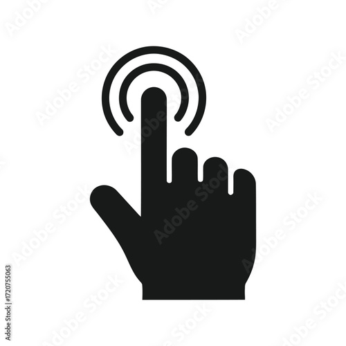 Digital hand finger pointer cursor clicking action touchscreen interaction icon vector
