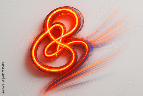 Glowing Ampersand: A stylized, vibrant ampersand symbol, radiating warmth and energy with a dynamic glow, set against a subtle backdrop, symbolizing connection and unity.