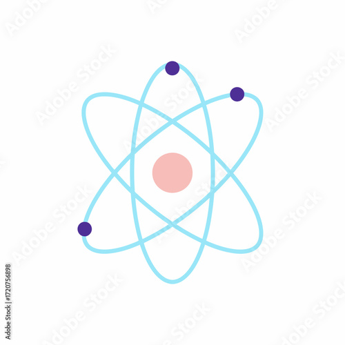 Simple Flat Molecule Atom Graphic Element Science Education Icon