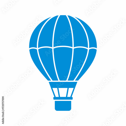 Simple Solid Color Hot Air Balloon Illustration Shape Icon Graphic