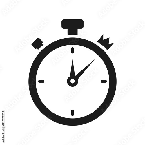 Classic stopwatch icon measuring time for speed sport competition business projects vector
