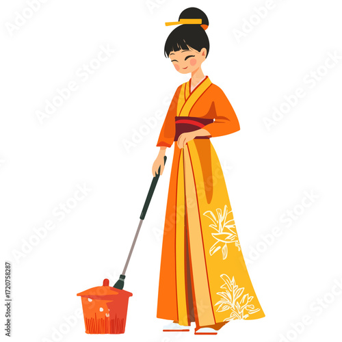 spring cleaning, new year, vector, transparent background, festival, asia, cleanliness, culture, cleaner, cleaning, work, housework, clean, worker, job, home, working