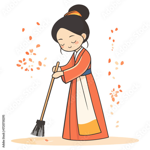 spring cleaning, new year, vector, transparent background, festival, asia, cleanliness, culture, cleaner, cleaning, work, housework, clean, worker, job, home, working
