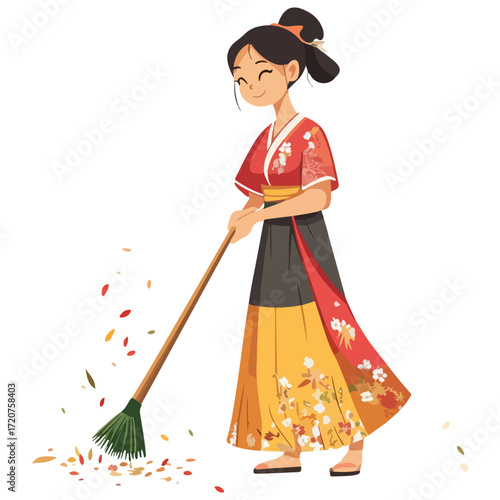 spring cleaning, new year, vector, transparent background, festival, asia, cleanliness, culture, cleaner, cleaning, work, housework, clean, worker, job, home, working