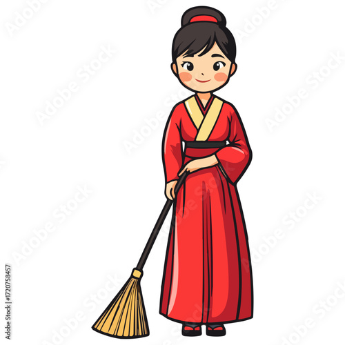 spring cleaning, new year, vector, transparent background, festival, asia, cleanliness, culture, cleaner, cleaning, work, housework, clean, worker, job, home, working