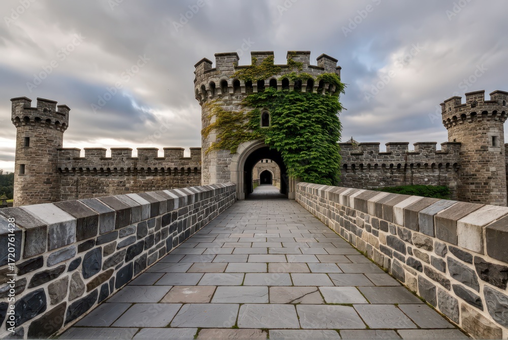 Obraz premium Exploring historic castle architecture wales photograph stone environment wide-angle view heritage concept