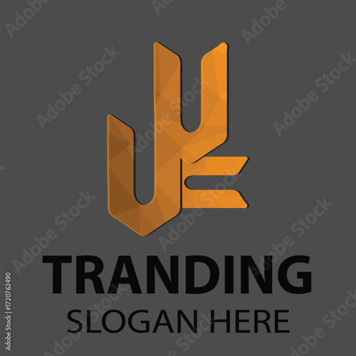 Creative 3D Letter  Monogram with Polygonal style