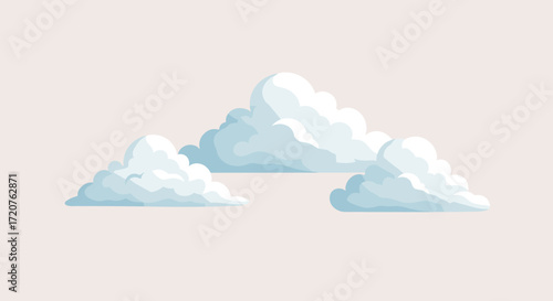 Fluffy white clouds drift peacefully across a pale pink sky.