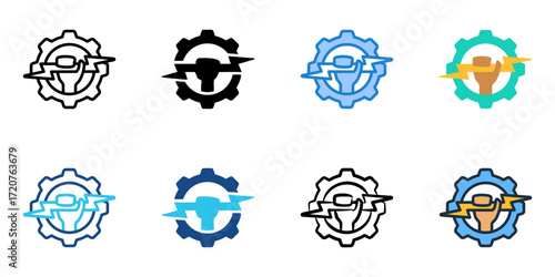 Electrical engineering icon set multiple style collection 
