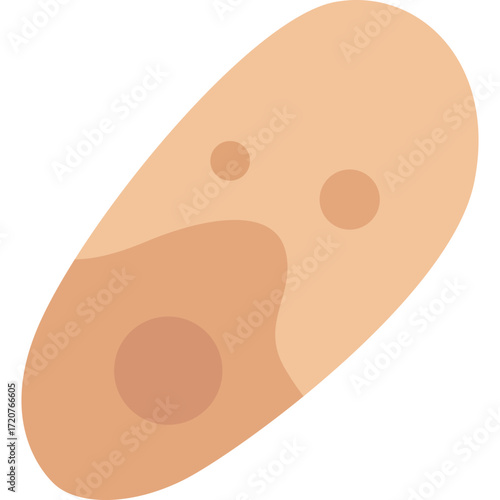 Beige moon with craters, lunar surface illustration ideal for space or astronomy themes.

