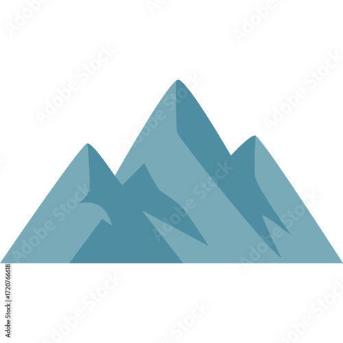 Blue mountain range with sharp peaks, natural landscape illustration perfect for nature or adventure themes.

