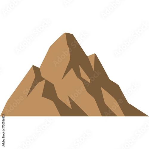 Brown mountain with rocky texture, natural landscape illustration ideal for nature or adventure themes.

