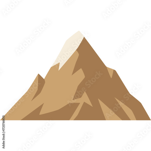 Brown mountain with rocky texture, natural landscape illustration ideal for nature or adventure themes.

