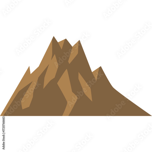 Brown mountain with rocky texture, natural landscape illustration ideal for nature or adventure themes.