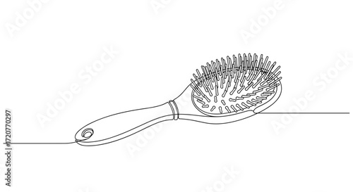 Hairbrush with rounded bristles on a white background  