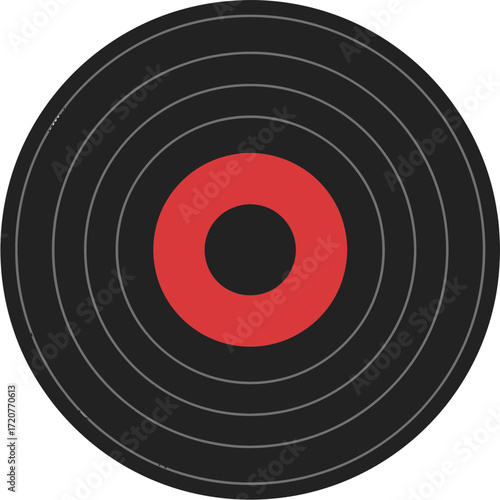 Simple Flat Design Retro Vinyl Record Disc Music Instrument Element