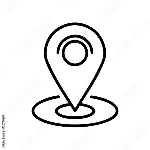 Destination Location Pin With Circle Base Icon For Web And Graphic Design