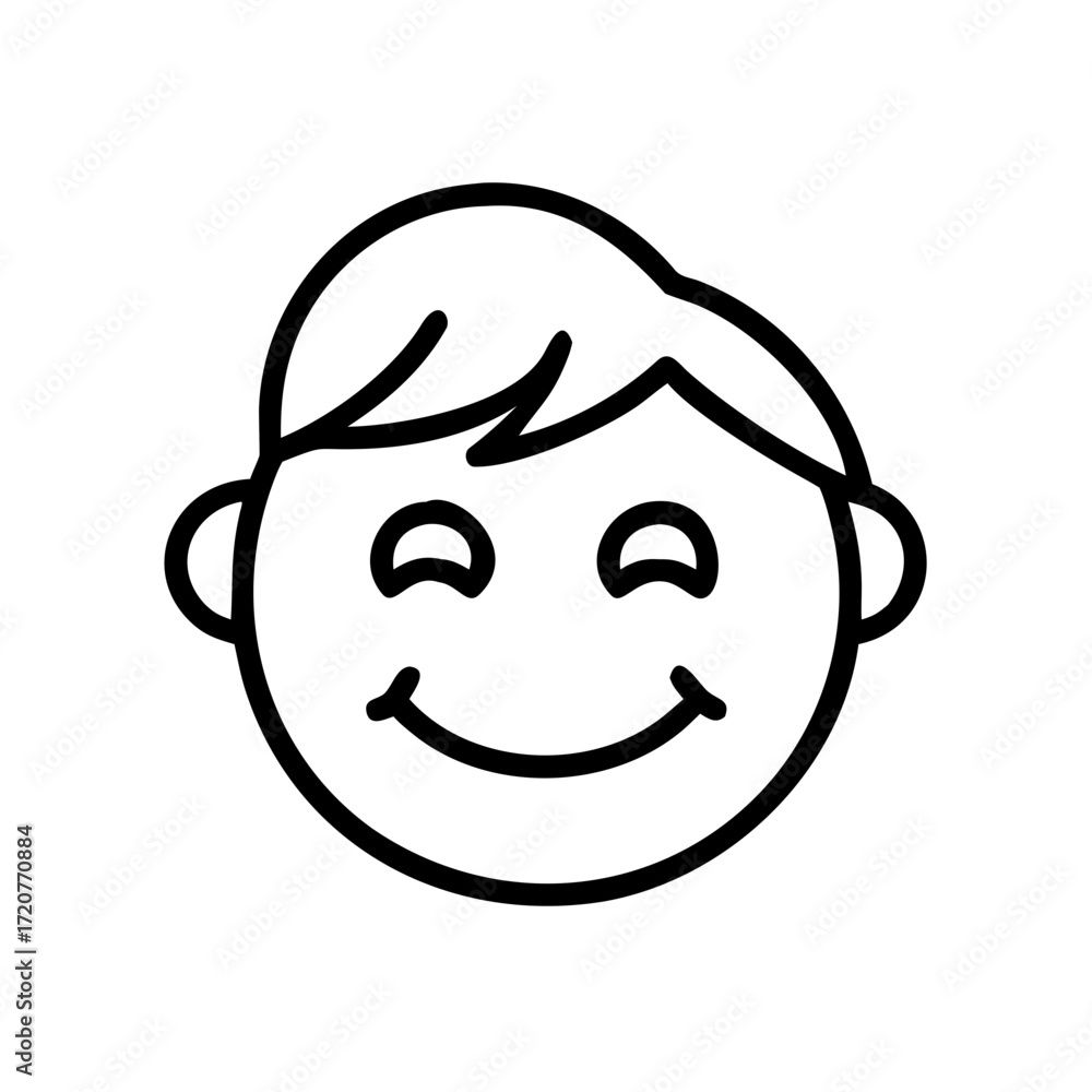 Fototapeta premium Emotion Happy Smile Reaction Icon For Web And Graphic Design