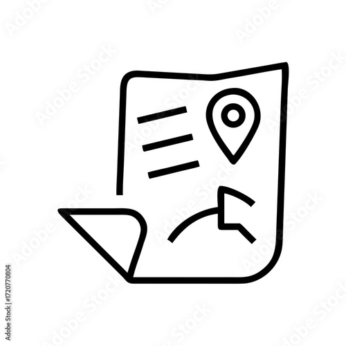 Document With Navigation Map Travel Guide Icon For Web And Graphic Design