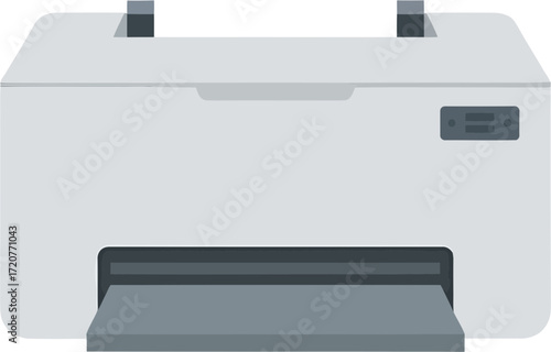 Flat Simple Office Printer Illustration for Print Document and Business