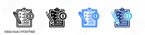 Financial Planning Icon Set Multiple Style Collection