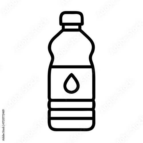 Mineral Water Plastic Bottle Icon For Web And Graphic Design