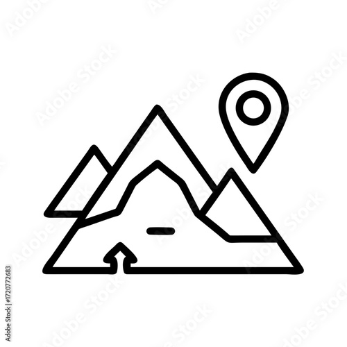 Mountain Navigation Outdoor Hiking Location Icon For Web And Graphic Design