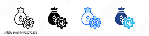 Asset Utilization Icon Set Multiple Style Collection