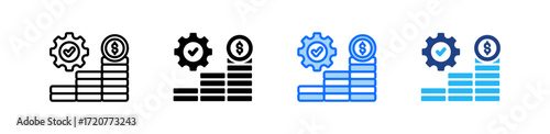 Cost Management  Icon Set Multiple Style Collection