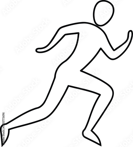 Vector art of simple line art illustration of a runner in motion, , representing speed and athleticism
