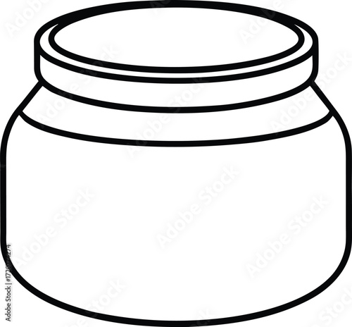 Vector art of simple line drawing of a jar, , suitable for various design applications and illustrations
