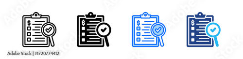 Financial Auditing Icon Set Multiple Style Collection