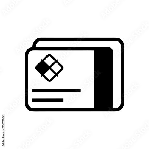 Minimalist icon of a credit or debit card with chip detail, representing electronic payments.
