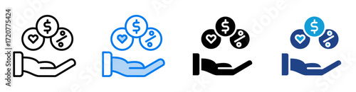 Benefits icon set multiple style collection