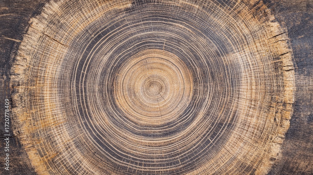 Fototapeta premium Wood cross-section, concentric rings