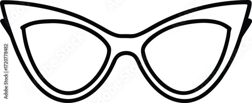 Vector art of retro cateye eyeglasses, a classic fashion accessory, , symbolizing style and vintage eyewear trends
